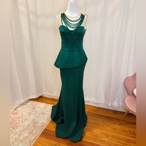 Tarik Ediz Emerald Green Formal Dress